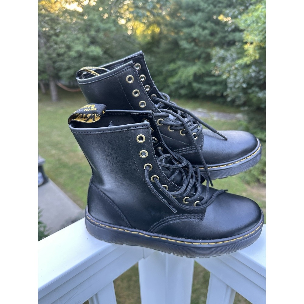 Doc Martens Zavala Lace Up Combat Ankle Boot Unisex 8 Black AW004 Goth Punk